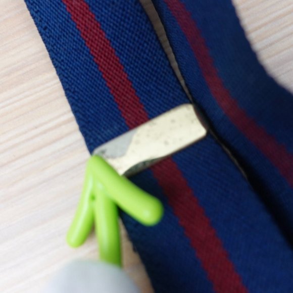 Suspender Mens Blue Striped Clip On Braces X Back Adjustable Elastic Stretch - Picture 7 of 10